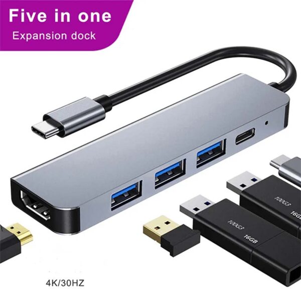 5 Ports USB C Hub to 4K HDMI - Image 3