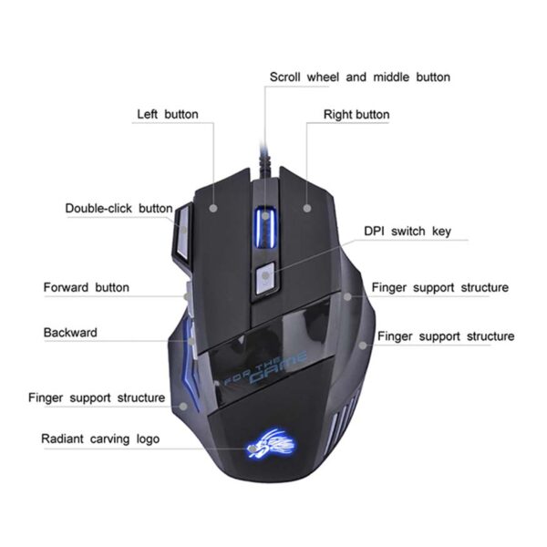 Wired Gaming Mouse 7-Color Backlight - Image 4