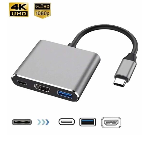 3 In 1 Usb-C Usb Hub Male - Image 2